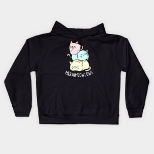 Marshmeowlow Cute Pile Of Cat Marshmallow Pun Kids Hoodie